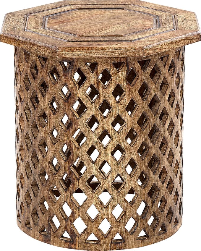 KHANPUR - Bijzettafel - Donkere houtkleur - Mangohout