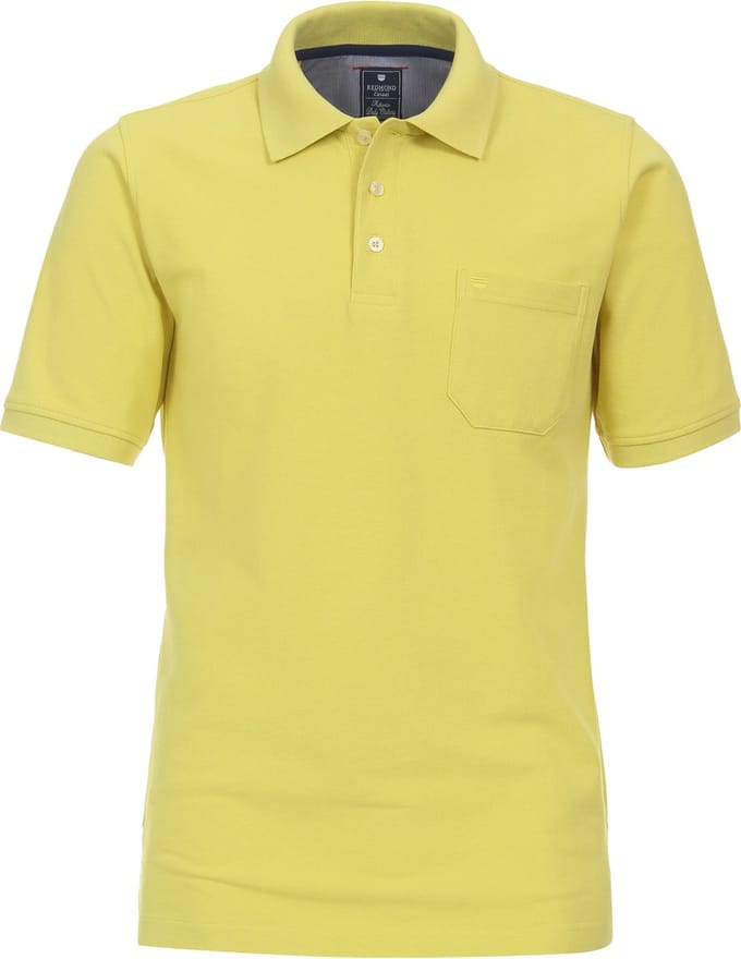 Redmond regular fit heren polo - pique - geel