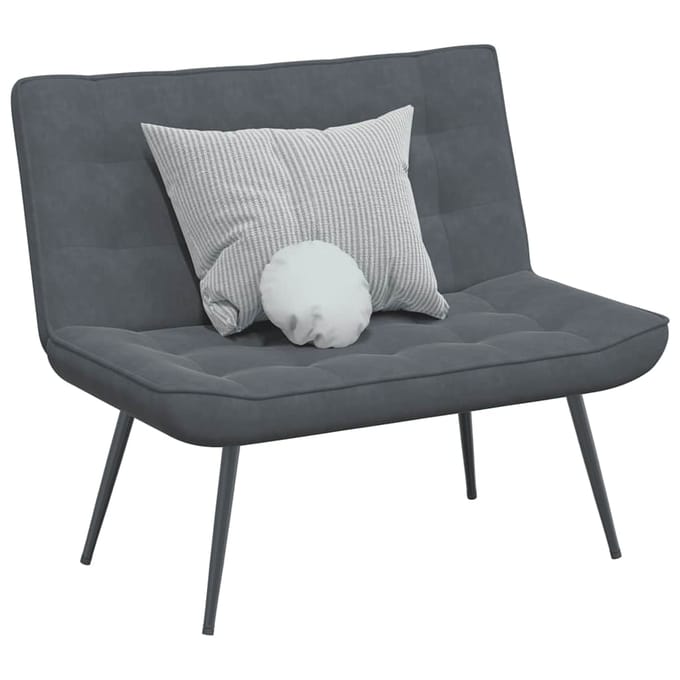 vidaXL - Bankje - 110x74x84 - cm - fluweel - donkergrijs