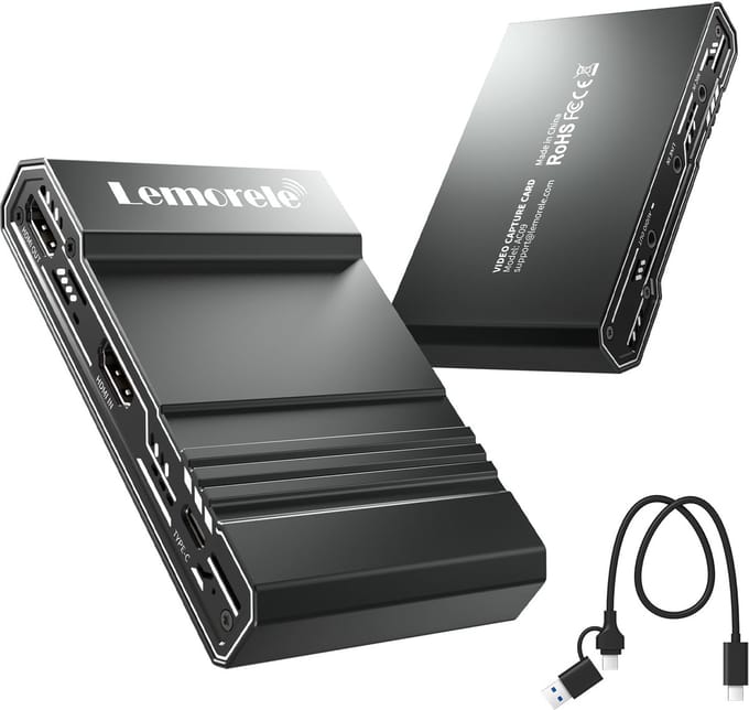 Lemorele AC09 HDMI Capture Card - 4K 60Hz Passthrough - 1080p - USB 3.0 - Audio