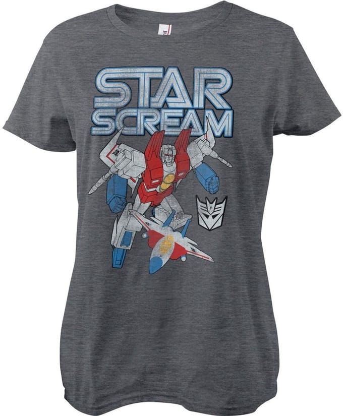 Transformers Stars-crème Washed Girly Tee dames-T-shirt donker/heather