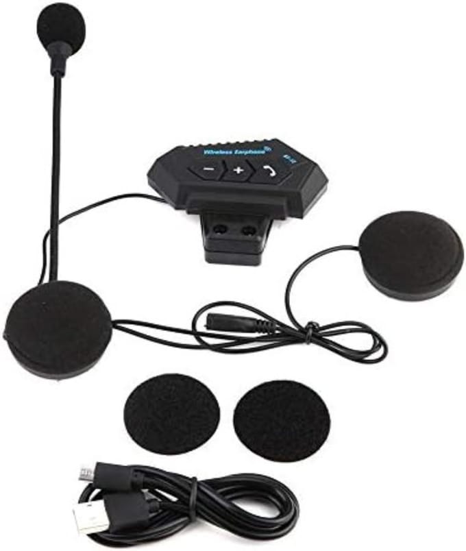 Zyrex® Motorhelm Headset - Helm Headset - Koptelefoon - Waterdicht - Zwart - 10cm x 10cm x 10cm