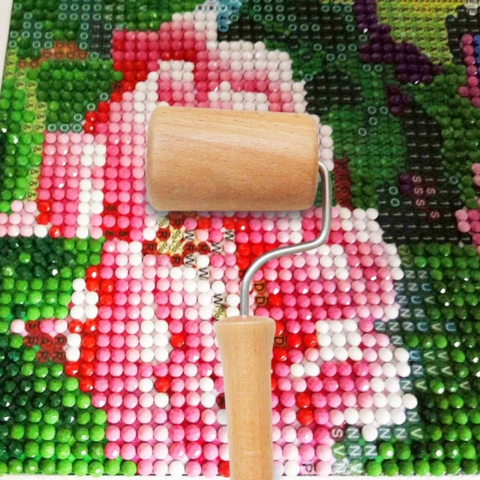 5D Strass Schildergereedschapset Houten Roller DIY Strass Schilderaccessoires voor DIY Kunst beige