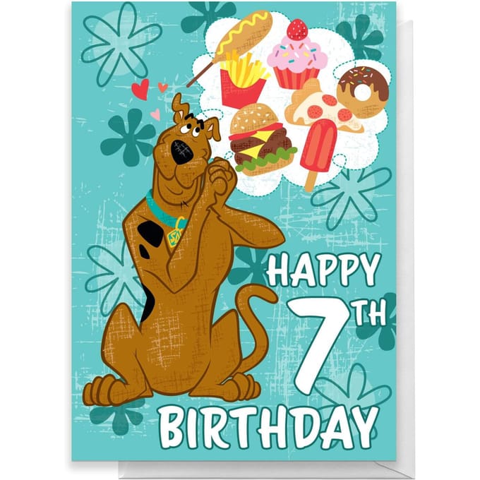 Scooby Doo 7th Birthday Greetings Card - Standard Card