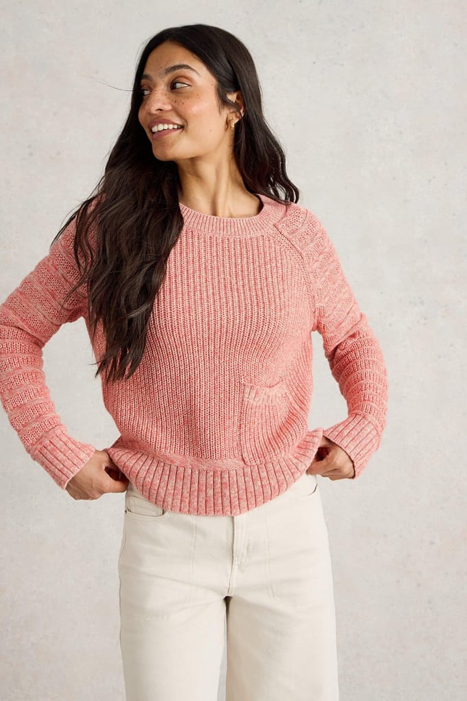 White Stuff Cindy Cotton Jumper Mid Coral Taglia: 6 | Maglioni a maglia Outlet | Donna | Arancia