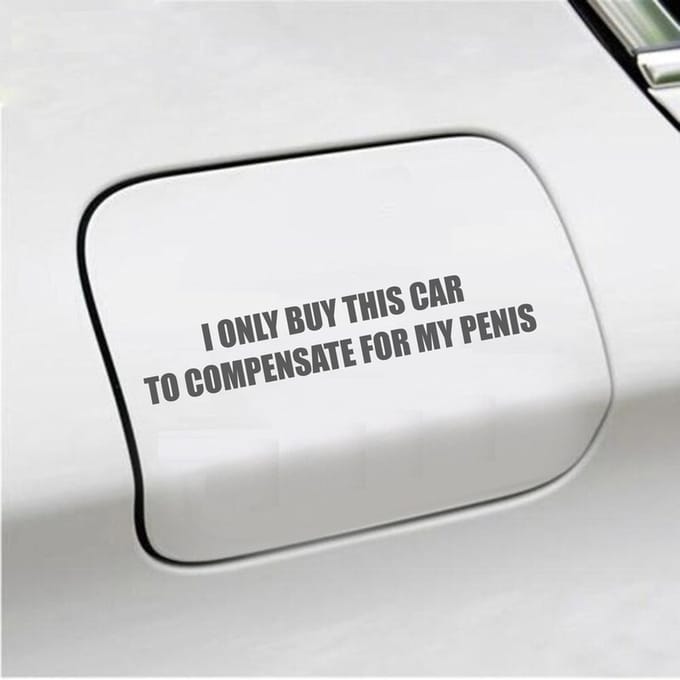Bumpersticker - I Only Buy This Car - 3,5 X 19,6 - Antraciet