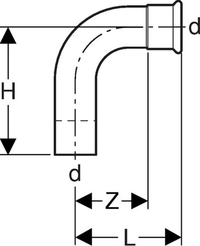 Geberit Bend w/ plend cst 90g d42 zn-pl