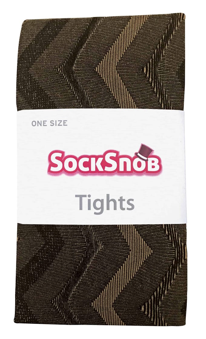 Sock Snob Dames80 denier ondoorzichtig patroon panty's - Weven Bruin