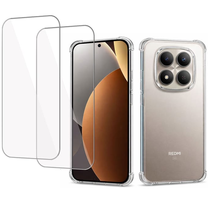 ChiGuard Hoesje + Screenprotector 2x geschikt voor Xiaomi Redmi Note 15 5G – Gehard Glas – Shockproof Case – Transparant
