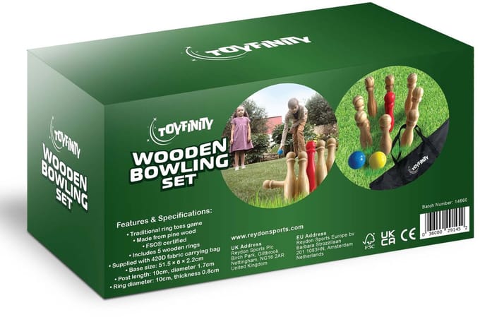 Toyfinity houten Bowling Set - speelgoed