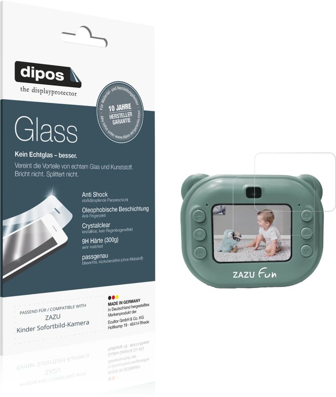 dipos – 2x Pantserfolie geschikt voor ZAZU Kinder Sofortbild-Kamera | 9H Screenprotector