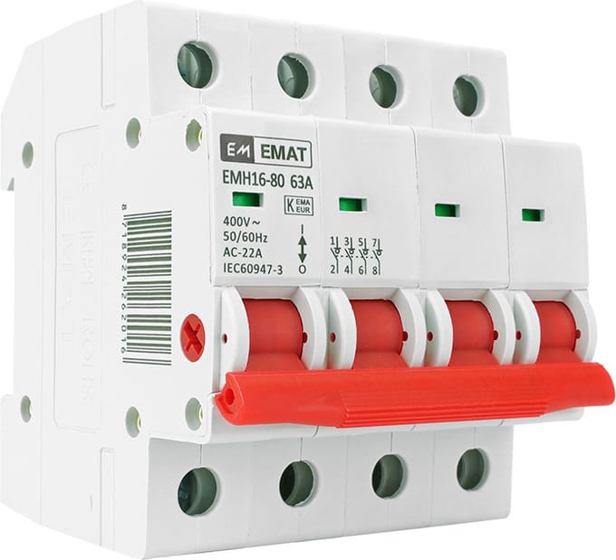 EMAT hoofdschakelaar 63A 3-fase (4P) (85005003)