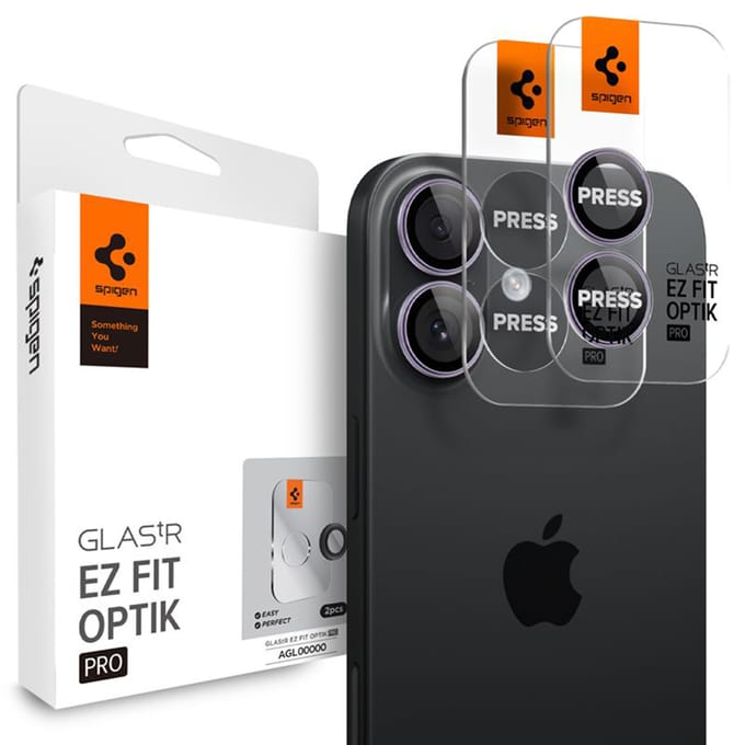 Spigen Optik Pro Glas.TR Serie - Camerabescherming - EZ Fit - Voor iPhone 17/16/16 Plus - Violette Rand