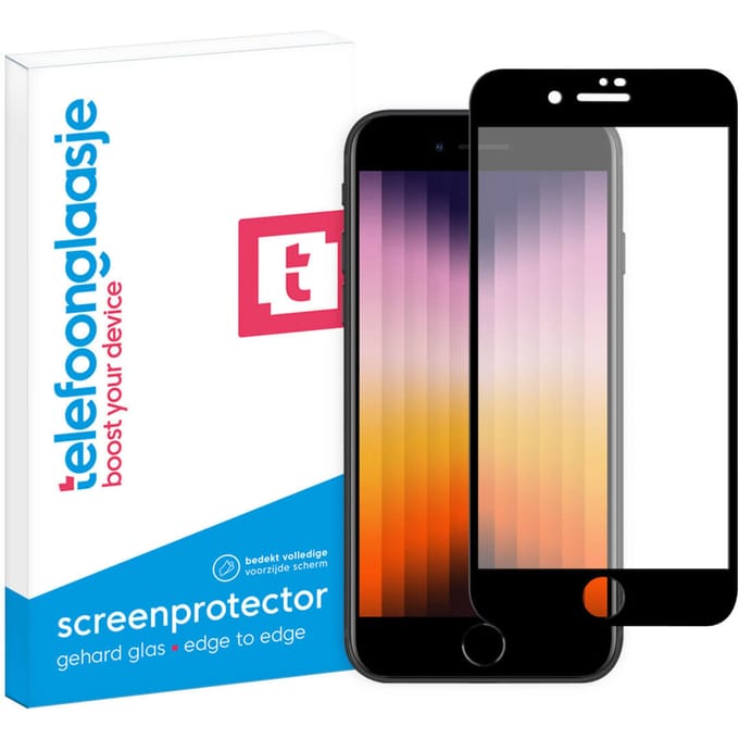 iPhone SE (2022) screenprotector gehard glas Edge to Edge
