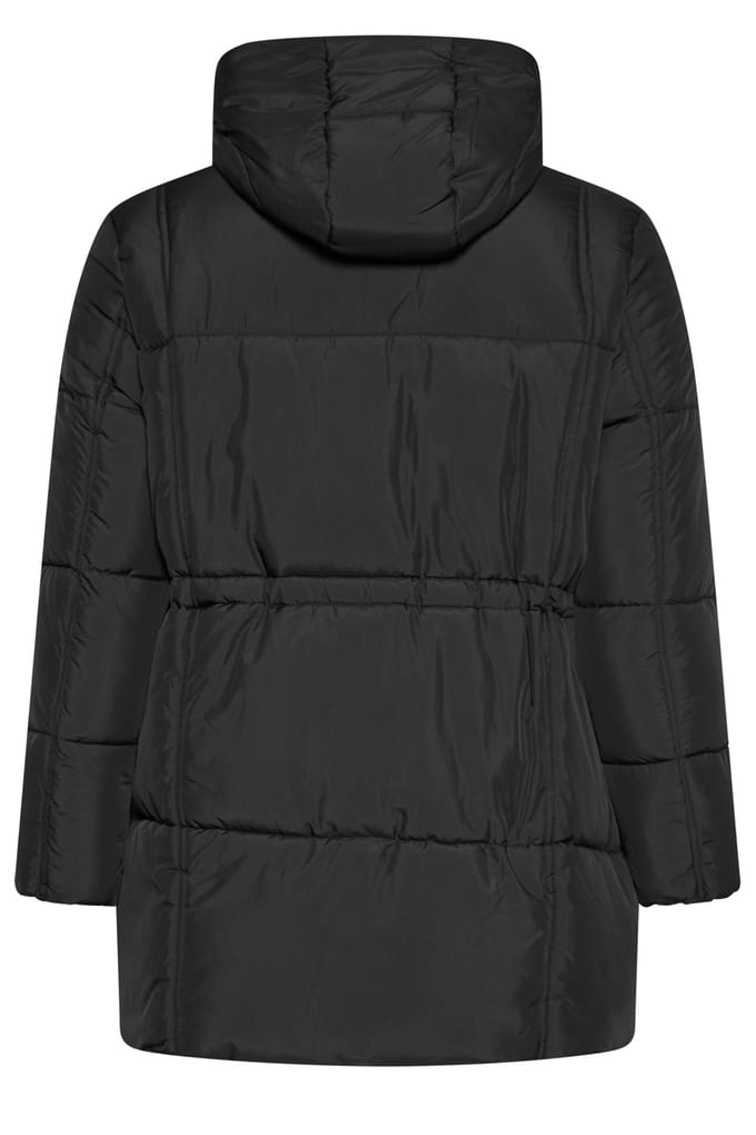 Yours Zwarte Korte Gewatteerde Jas Size 50-52