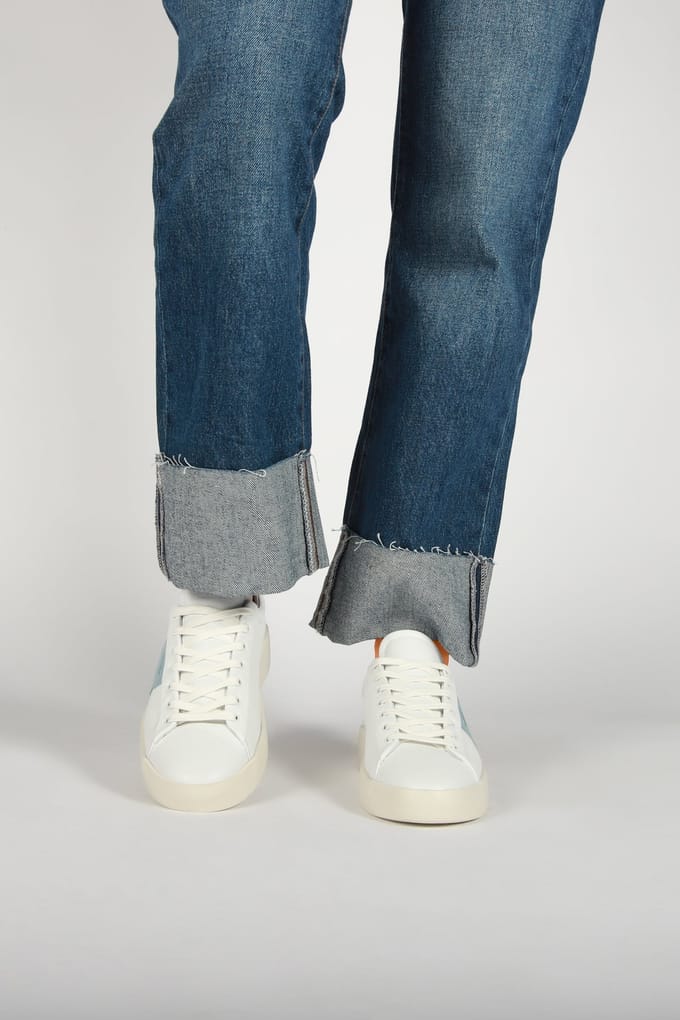 Blackstone SKARN RAY - DL447 White - Light Blue - Sneaker (low) - Dames - White - Maat: 39