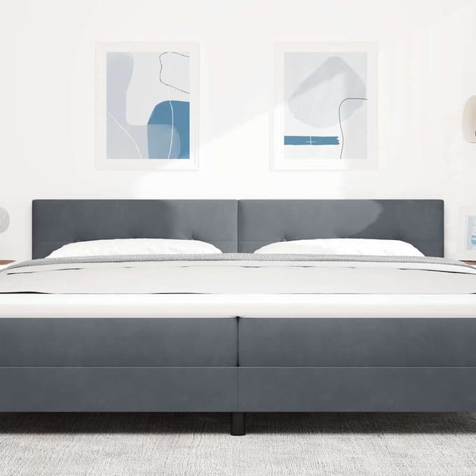 vidaXL - Hoofdbord - Donkergrijs - 200 - cm - Fluweel