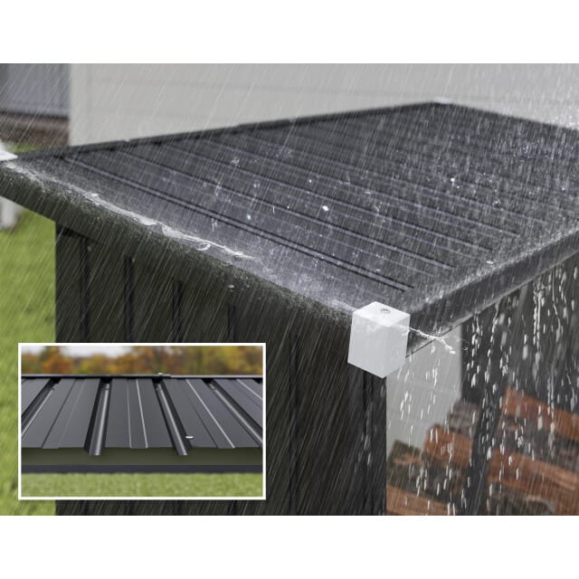 4goodz Houtopslag gegalvaniseerd staal met schuin dak – 66x150x150 cm -