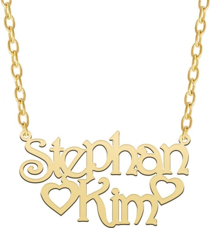 Vergulde dubbele naamketting