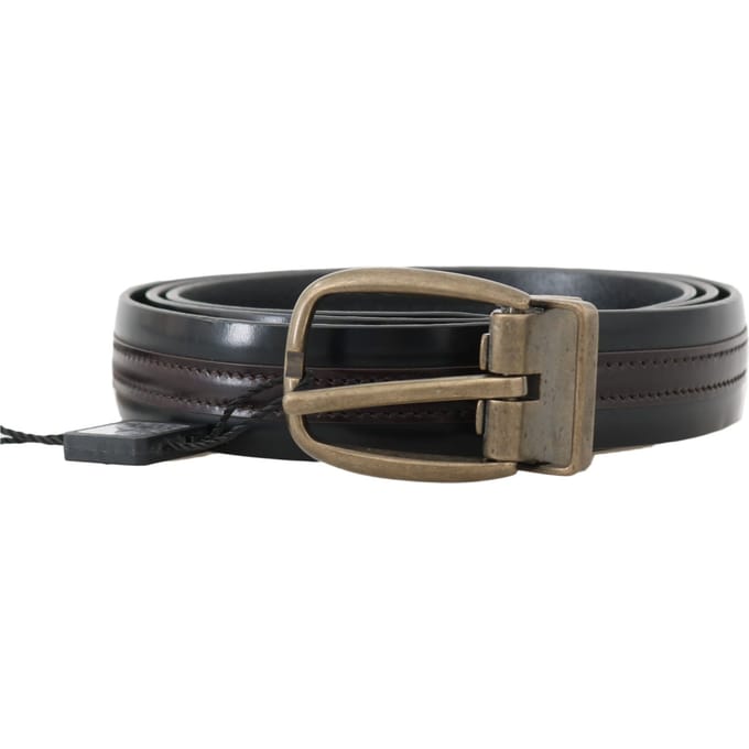 Dolce & Gabbana Mannen Zwart Bordeaux Leren Riem