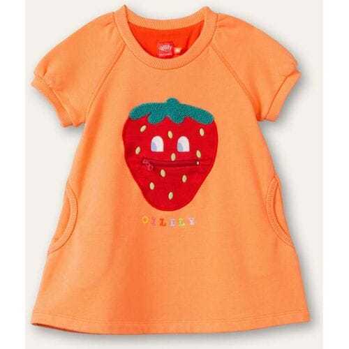 Oilily Djelly sweat jurk- maat98/3T Living Coral