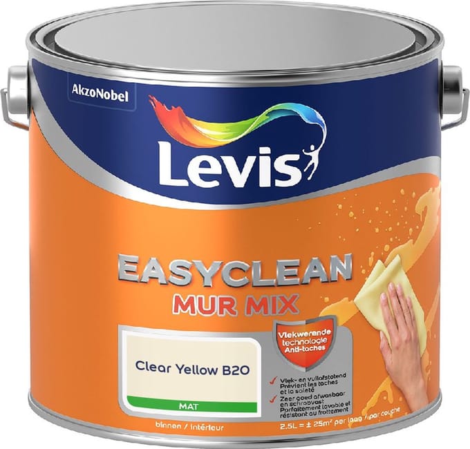 Levis - Easyclean Mur Mat Mix - Clear Yellow B20 - Mengverf - 2,5 L