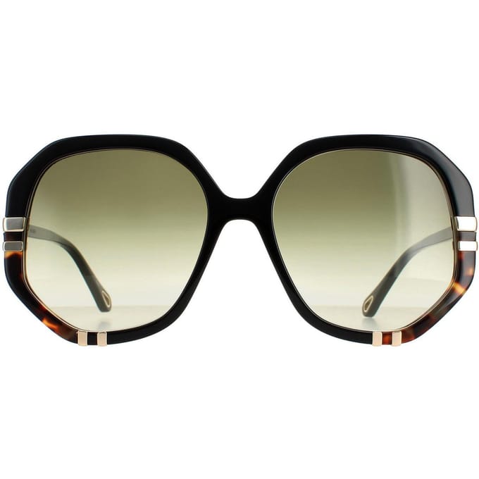 Chloe Square dames glanzende zwarte en schildpad groene gradiënt CH0105S
