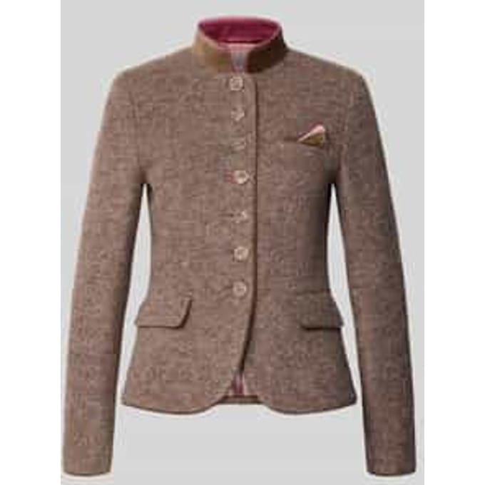 Slim fit blazer van lanafleece-mix