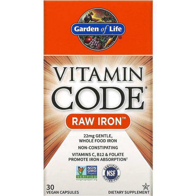 Vitamin Code RAW IJzer – Plantaardig & Zuiver - (30 capsules)