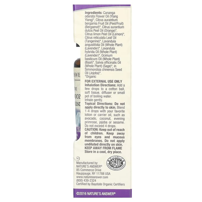 Nature'S Answer, Organic Blend Essential Oils, Night Snooze, 15 Ml (0.5 Fl Oz)
