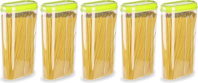 Plasticforte Voedselcontainer strooibus - 5x - groen - 2350 ml - kunststof - voorraadpotten