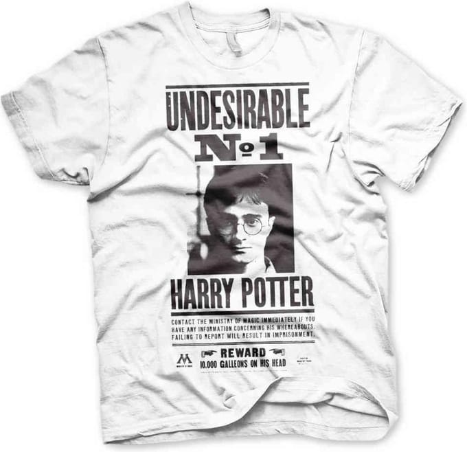 Harry Potter Heren Tshirt -XL- Wanted Poster Wit