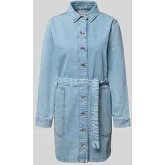 Mini-jurk in Denimlook met platte kraag