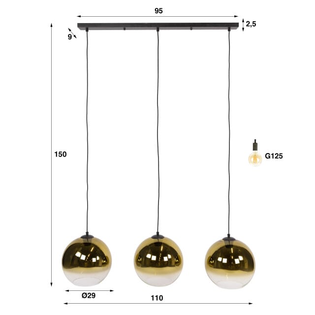 Hoyz hanglamp bubble - 29x115x150 cm