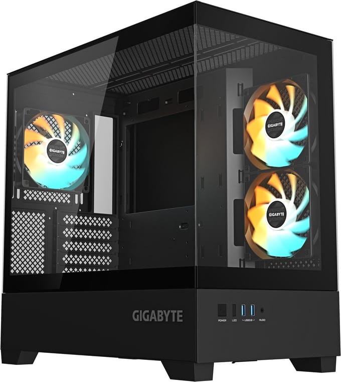 GIGABYTE C201 PANORAMIC - Case - Tower - Zwart