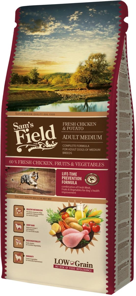 Sam's Field Adult Medium Kip&Aardappel - Hondenvoer - 13 kg