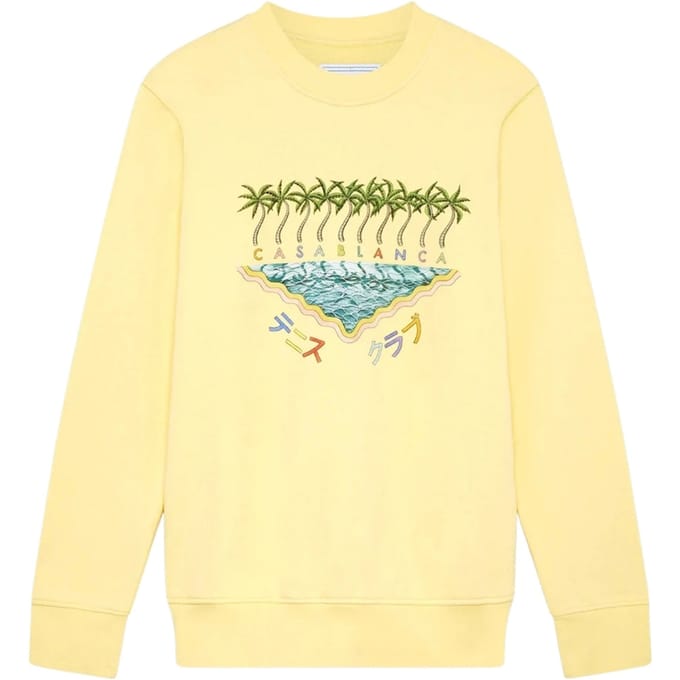 Casablanca Geborduurd Sweatshirt, Enoshima Beach Geel Sweatshirt