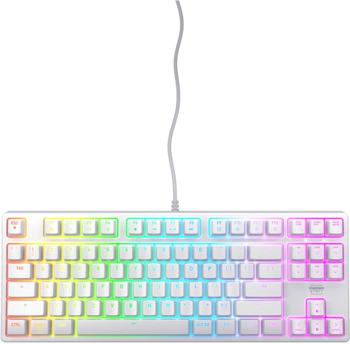 CHERRY K4V2 TKL toetsenbord Gamen USB QWERTY Amerikaans Engels Wit