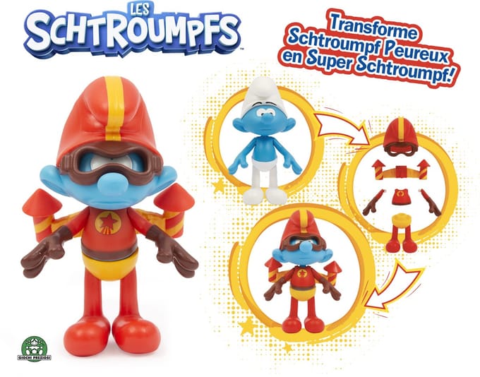 Transformer Hippe smurf - Smurfen speelset - Giochi Preziosi - 10 cm