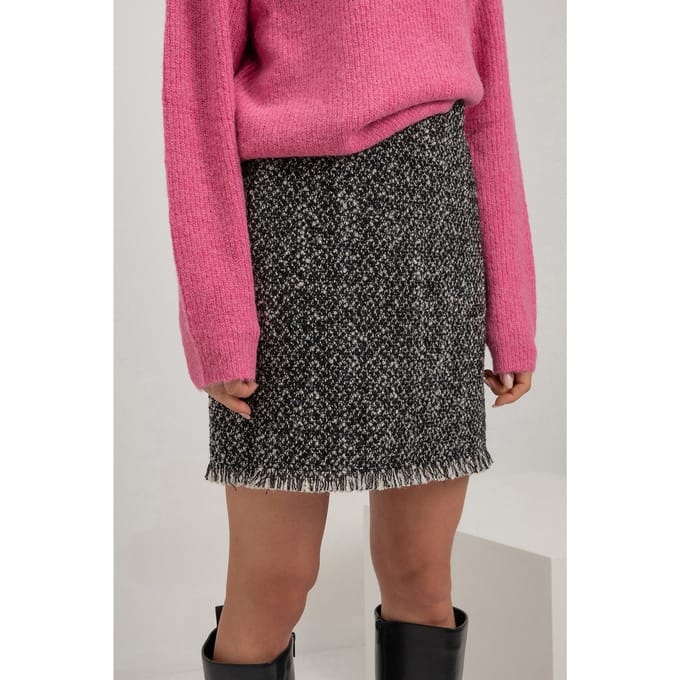 Josephine & Co Samual Skirt Steel Grey Melange Maat: 38 | Mini Rokken Outlet | Dames | Grijs