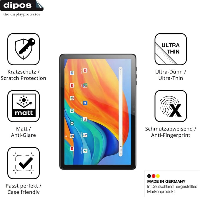 dipos – 2x Matte Beschermfolie geschikt voor Kodak Tab K10 | Krasbestendige & antireflecterende Screenprotector Ultra-Thin