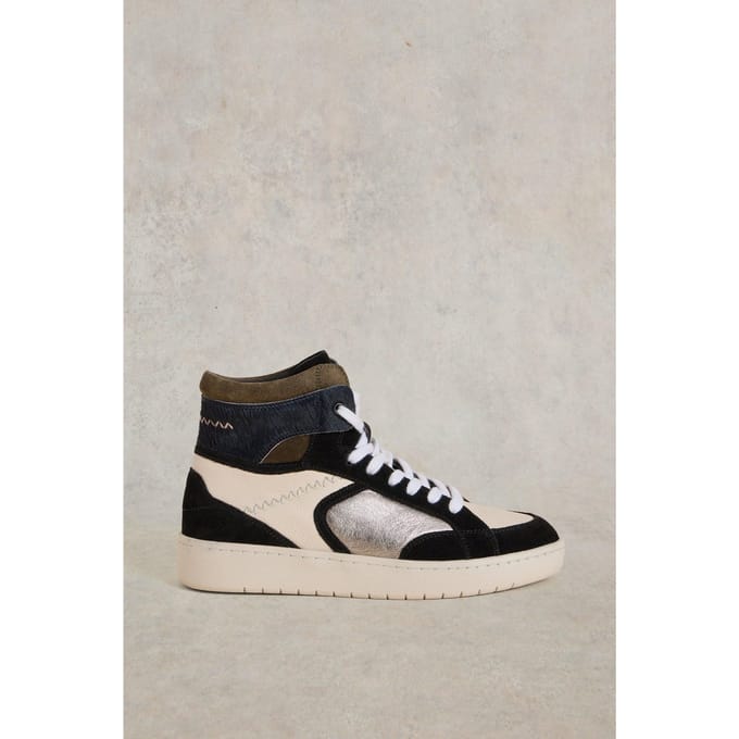 White Stuff Heidi Hi-top Trainer Black Multi Taglia: 3 | Sneakers Outlet | Donna | Nero