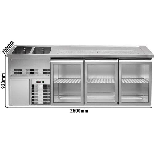 GGM Gastro Biertheke Premium PLUS - 2500x700mm - 3 Glastüren