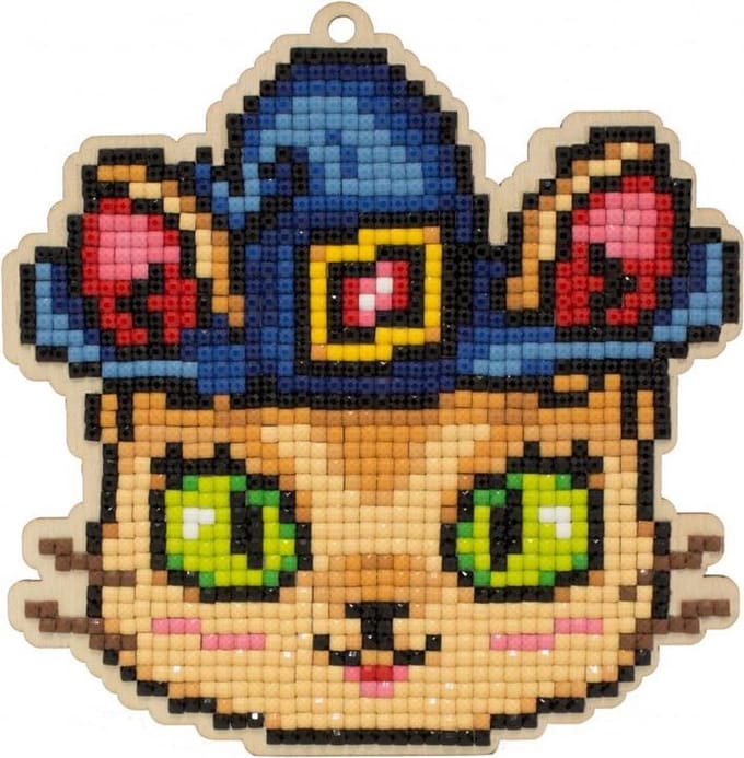 DIY-Kit Wizardi Diamond Painting op hout- Magician- 11,4x11,7cm