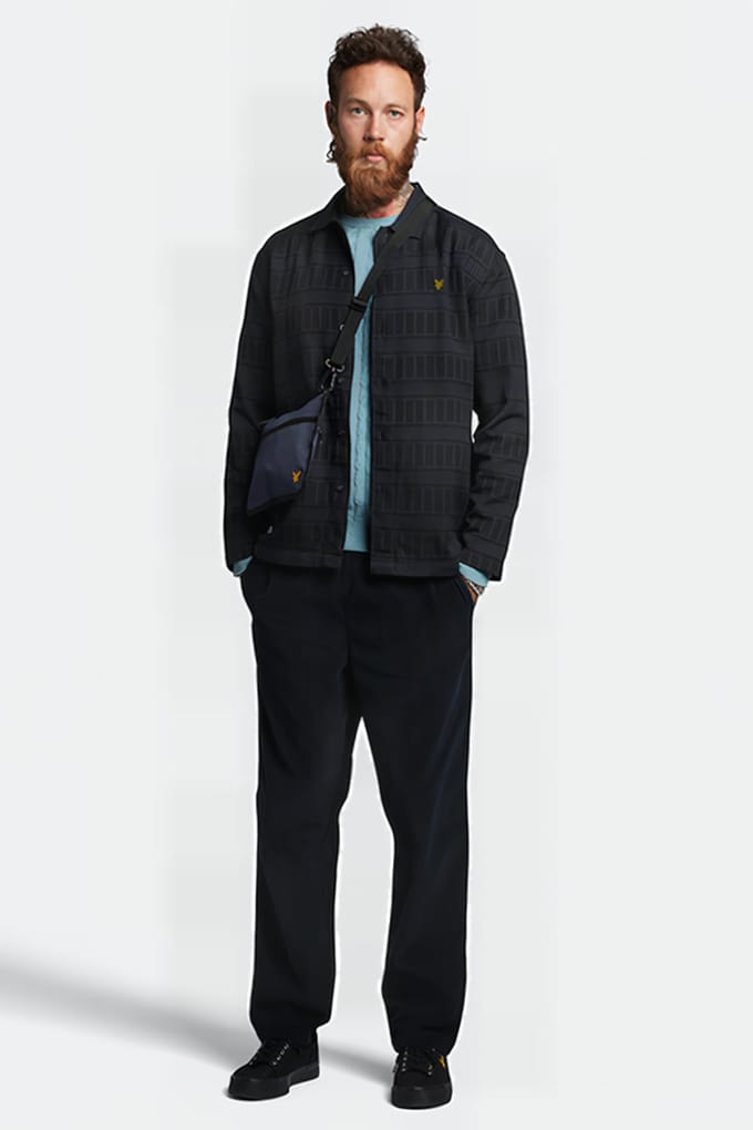 Lyle & Scott Grid Overshirt Dark Navy/jet Black Größe: XS | Leichte Jacken Outlet | Herren | Schwarz