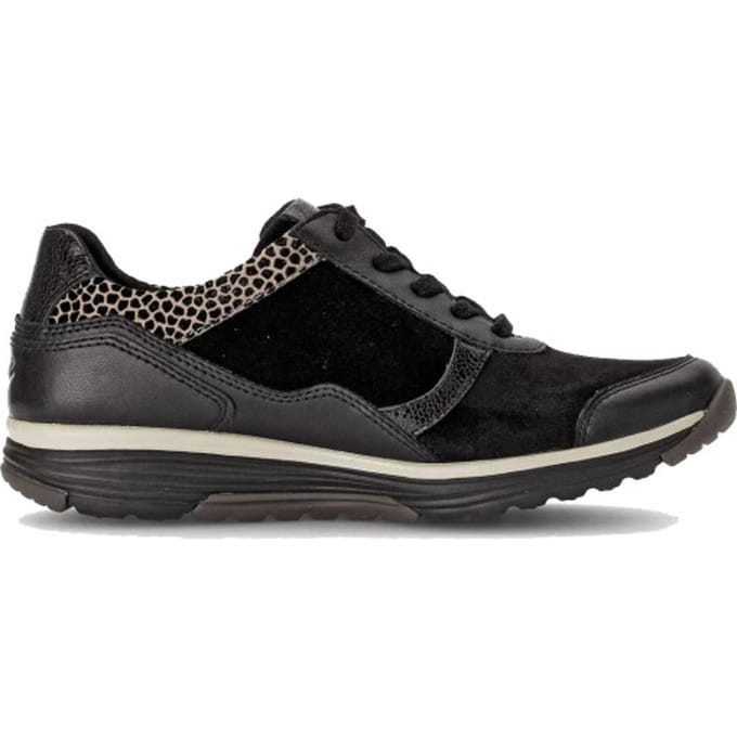 Gabor rollingsoft sensitive 76.977.67 - dames rollende wandelsneaker - Zwart - maat 40 (EU) 6.5 (UK)