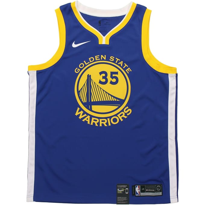 Maillot de Basket Nike Kevin Durant Golden State Warriors, Édition Fan, Numéro 35 Homme Hauts Bleu 864475-496 XL yellow