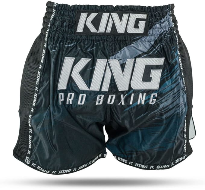King Pro Boxing Storm 1 Muay Thai Shorts - zwart/donkerblauw S