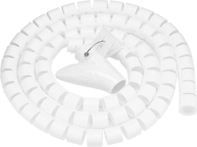 Jumada's - Spiraal Kabelslang - 2M Lengte - 20 mm dik - Met Handige Rijgtool - Wit