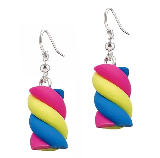 Fako Bijoux® - Oorbellen - Spekjes - Candy - Blauw/Geel/Fuchsia